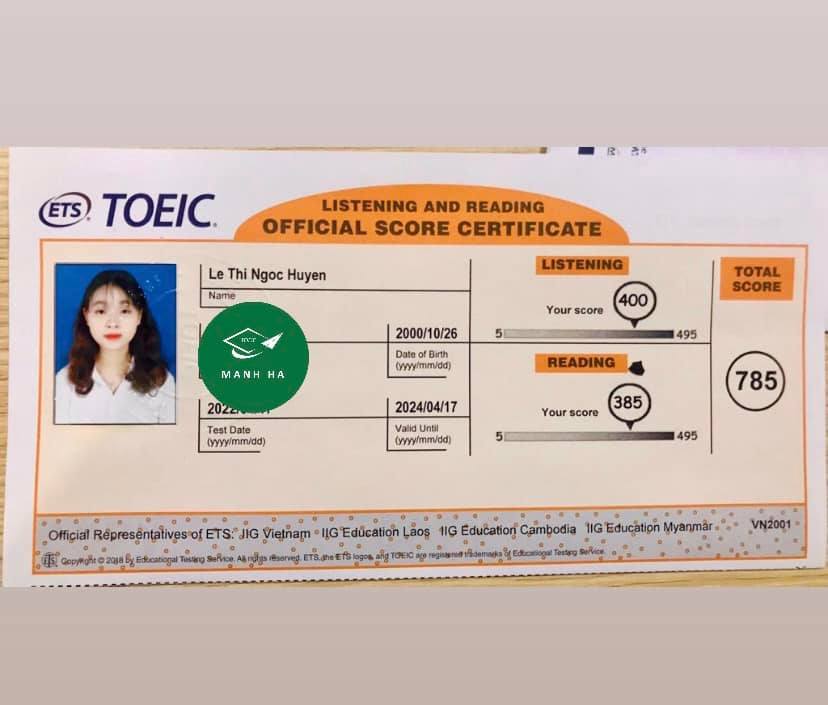 Ngọc Huyền - Sv Đại Học Công Đoàn đạt 785 sau 2 khóa 1 le ngoc huyen