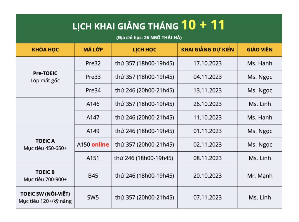 LICH KHAI GIANG THANG 10 11